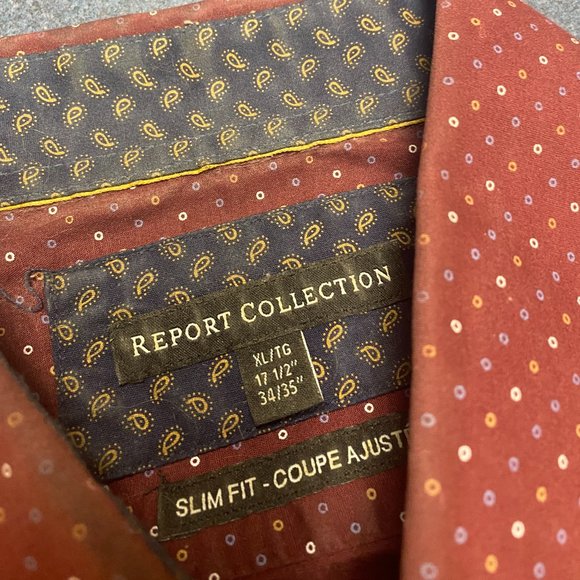 Report Collection Slim Fit XL(17.5) burgundy shirt - Picture 3 of 6
